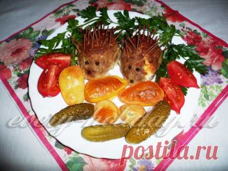 Мясные зразы с яйцом «Веселые ежики»