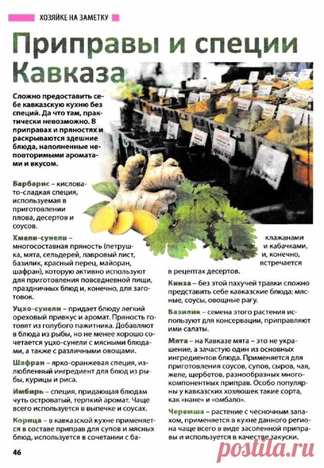 Приправы и специи Кавказа