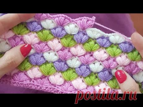 Çınar Lif/ Battaniye / Puff Stitch Blanket (by @hünerlieller) - YouTube