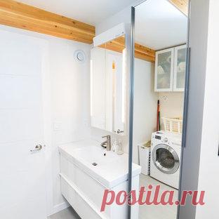 Ванные в современном стиле со стиральной машиной – фото, дизайн, идеи, проекты. Лучшие примеры ванных в современном стиле со стиральной машиной на Houzz.ru!