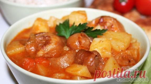 Cвиные хвостики, тушенные с картофелем - рецепт с фото