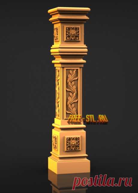 Столб модель для резки на чпу бесплатная STL модель