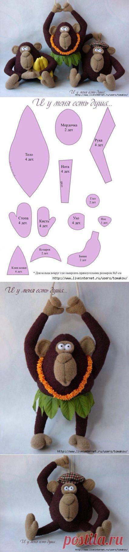 Еще одна выкройка обезьянки.