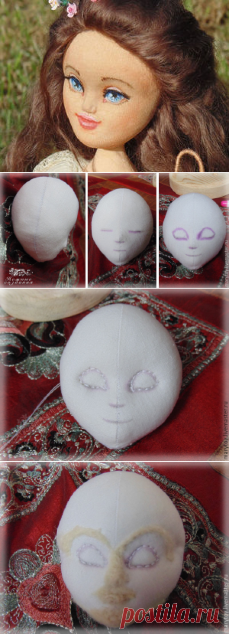 Как сделать объемное кукольное личико - Ярмарка Мастеров - ручная работа, handmade