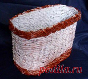 Корзинка из газетных трубочек, МК | Из картона и бумаги | Само Совершенство