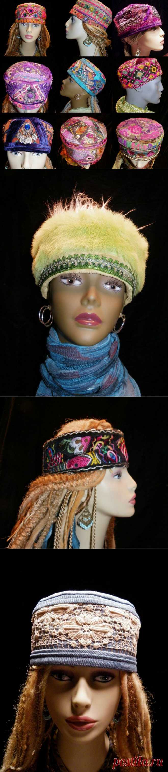 Текстильные шапочки Patchwork Gypsy Style..
