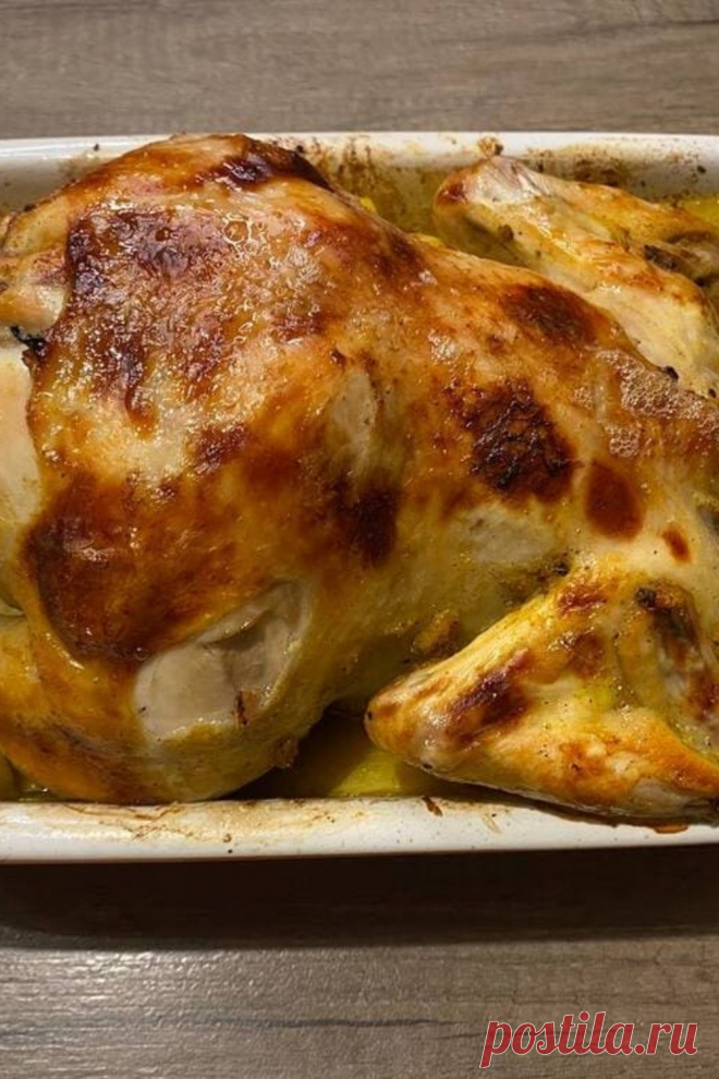 Фаршированная курица с яблоками и черносливом в духовке