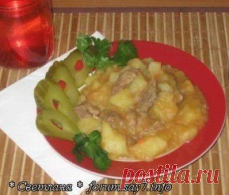 Картошечка, тушенная с мясом, как в садике.