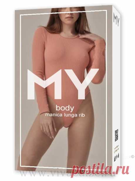 MY Боди женское BO341 BODY manica lunga RIB в рубчик с длинным рукавом купить