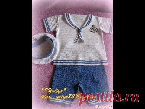 Вязание для мальчиков. Морской костюм крючком. Кофточка. Мастер-класс. | razpetelka.ru