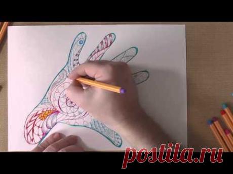 Рисунок с технике "ЗенАрт" или "Зентангл" Stabilo4kids.ru