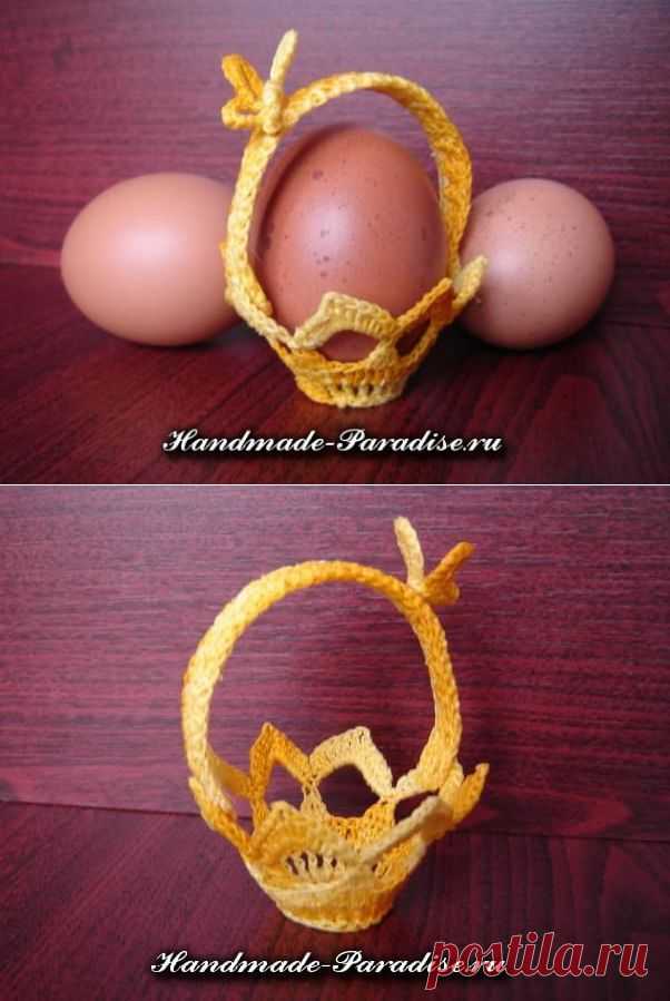 Вязание крючком корзинки для пасхальных яиц - Handmade-Paradise