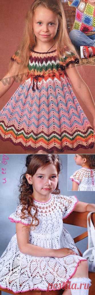 Платьица для девочек 5-6 лет. Крючок