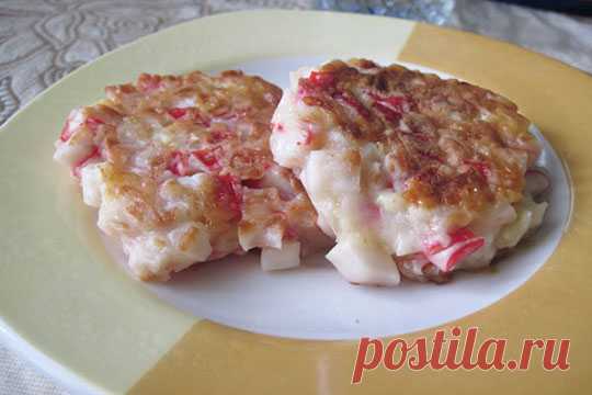Оладьи из крабовых палочек