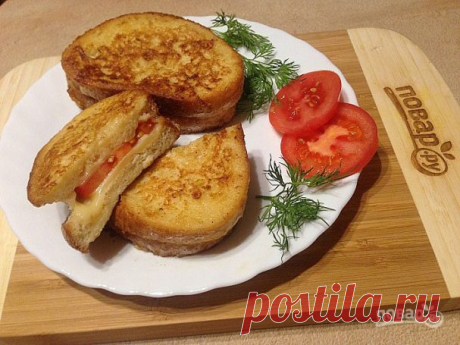 Теплый сэндвич с сыром и помидором - пошаговый рецепт с фото на Повар.ру