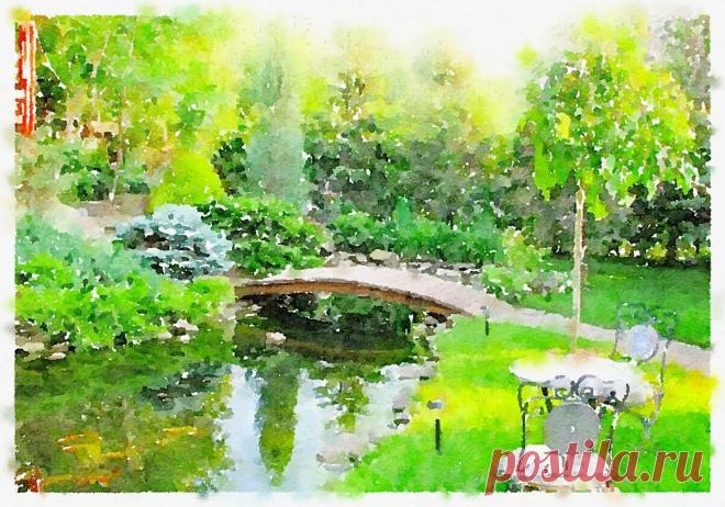 Рисуем пейзажи разных стран и культур: французская деревня, итальянский пляж или японский сад | 7Hillsart | Дзен