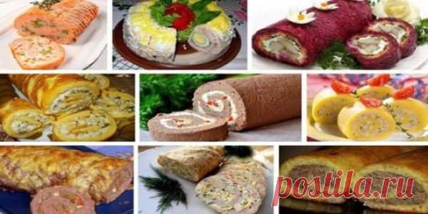 ТОП-9 РЕЦЕПТОВ ЗАКУСОЧНЫХ РУЛЕТОВ К ПРАЗДНИЧНОМУ СТОЛУ! | Кулинарушка - Вкусные Рецепты