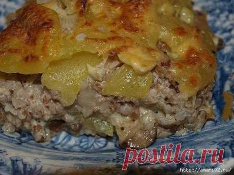 Запеканка гречневая с овощами..