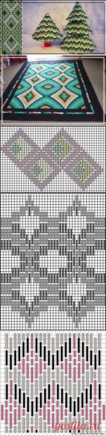 Вышивка барджелло. Необыкновенные факельные узоры+схемы