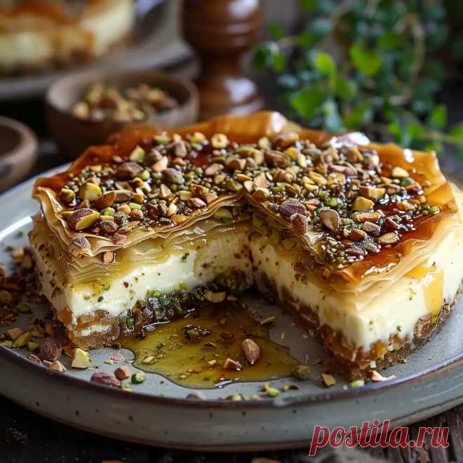 Honey Pistachio Baklava Cheesecake Recipe Discover how to make Honey Pistachio Baklava Cheesecake. A perfect blend of flavors with easy instructions. Click for the full recipe!