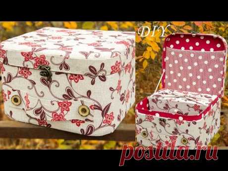 Чемоданчик с выносной шкатулкой в технике картонаж/DIY Small suitcase in cardboard equipment/Part 1