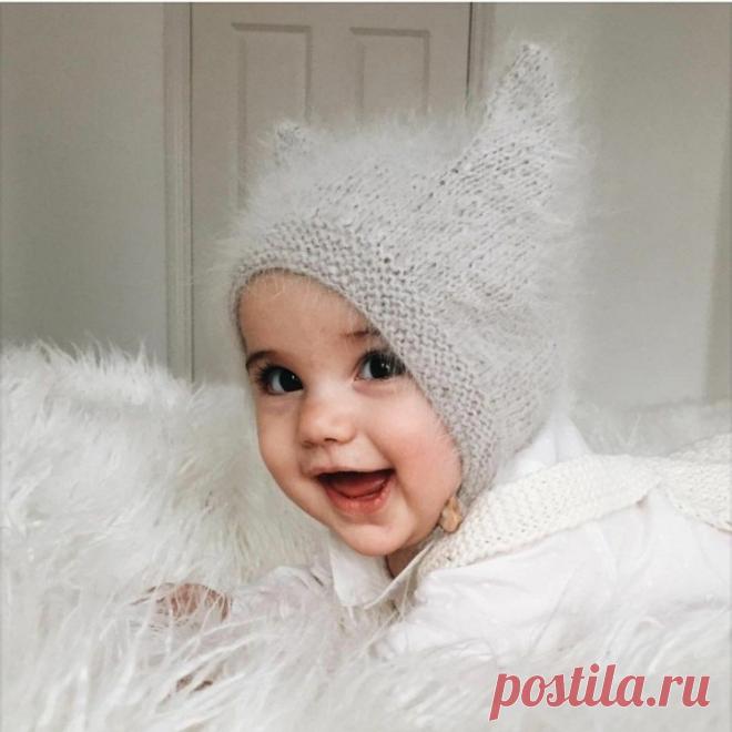 Простая шапочка для малыша (Вязание спицами) – Журнал Вдохновение Рукодельницы