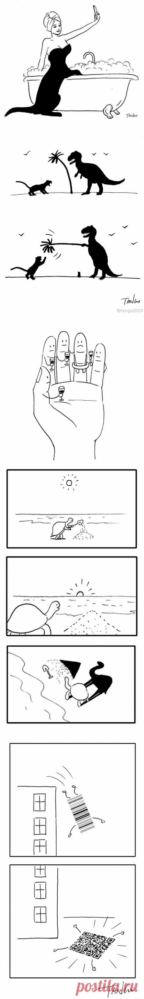 Черно-белые комиксы с умным юмором и игрой теней | Мир комиксов | Яндекс Дзен