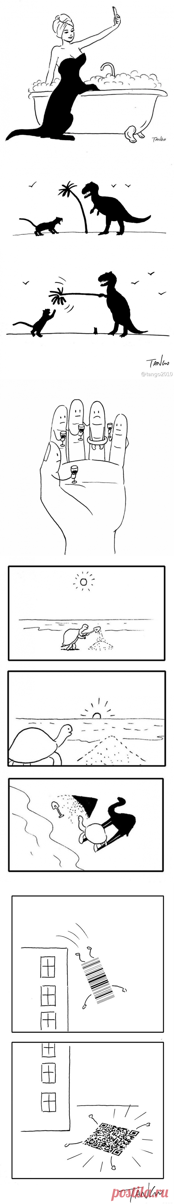 Черно-белые комиксы с умным юмором и игрой теней | Мир комиксов | Яндекс Дзен