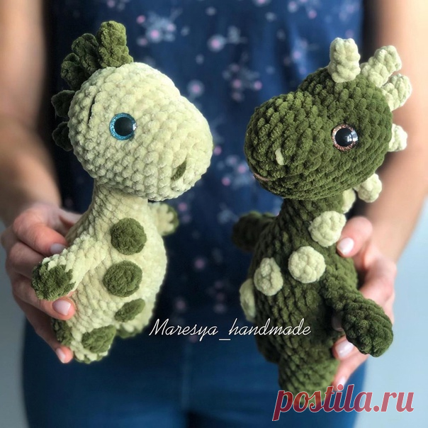Динозаврики Автор -@maresya_handmade, вязание крючком, описание в PDF