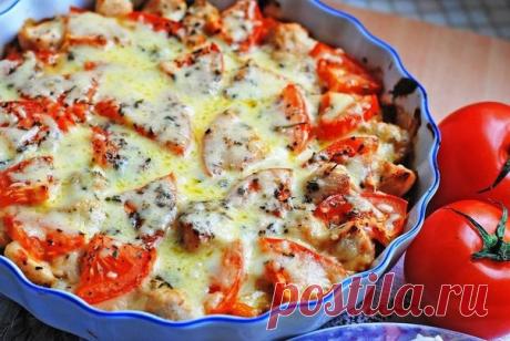 Куриное филе запеченое с овощами и сыром / Солнышко