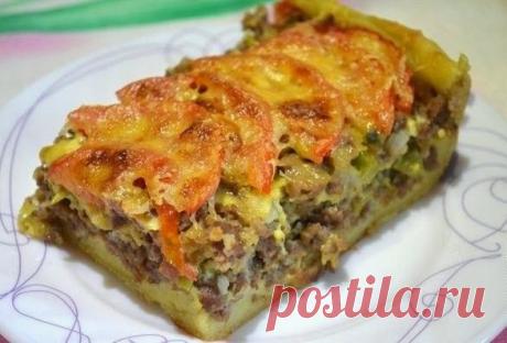Лучшие кулинарные рецепты: Открытый мясной пирог из картофельного теста