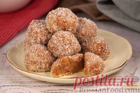 Рецепт: Конфеты из печенья с бананами и кокосовой стружкой на RussianFood.com