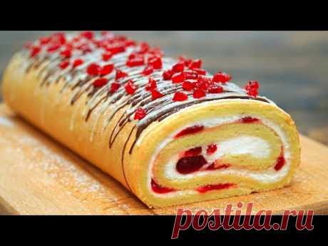 Сможет приготовить каждый! Нежнейший рулет к чаю | Кулинарим с Таней