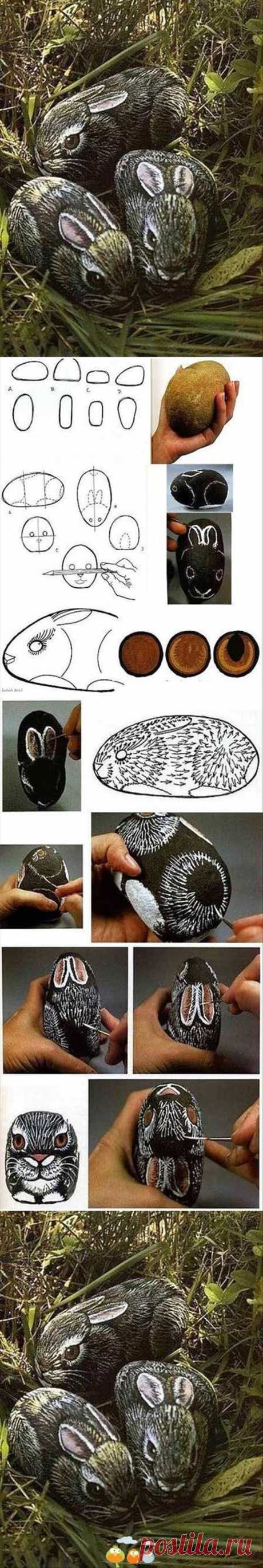 Кролик из гальки