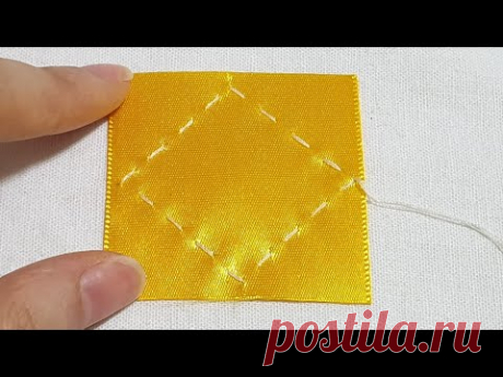 Super Easy Ribbon Flower Making Tutorial - Hand Embroidery - Amazing Sewing Tricks - Sewing Hack