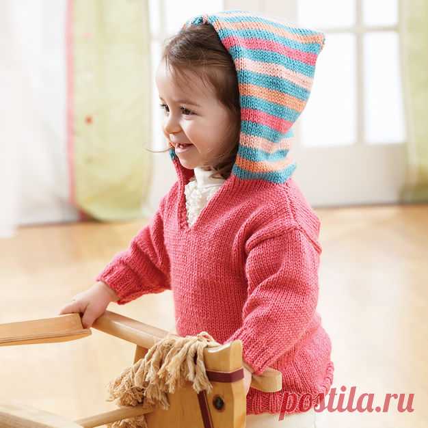 Bernat Striped Hoodie, 3 mos | Yarnspirations
