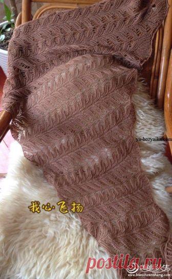 Ажурный платок спицами.. Схемы вязания платков спицами