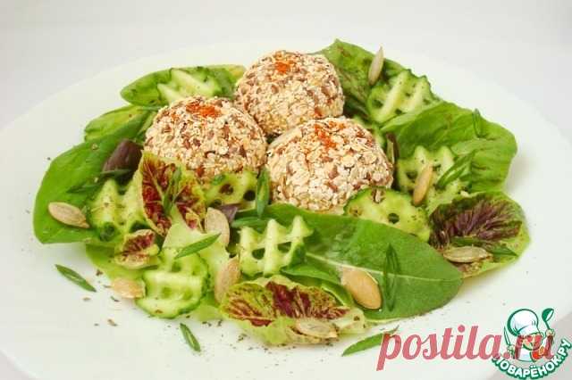 Курино-творожные шарики в овсянке, кунжуте и льне Кулинарный рецепт