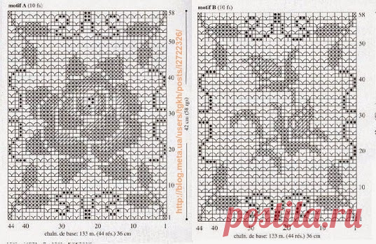 Блог "tgkh". Вязаная крючком скатерть из квадратов РОЗЫ И БУТОНЫ (прямоугольная или квадратная, филейное вязание), Блог пользователя tgkh