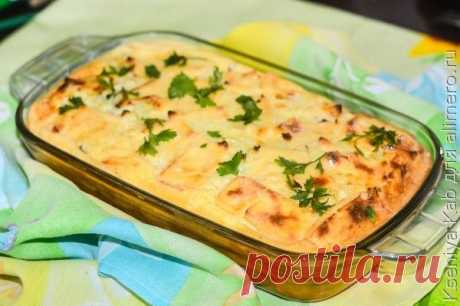 Запеканка с цветной капустой и луком-пореем