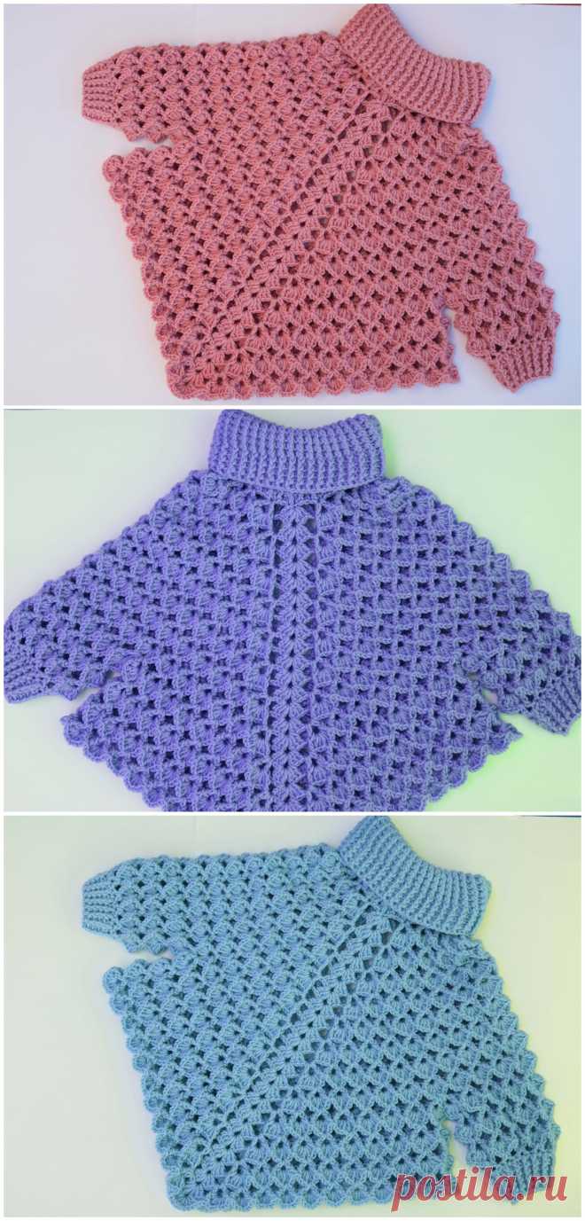 Crochet Turtleneck Poncho With Sleeves - Crochet Ideas