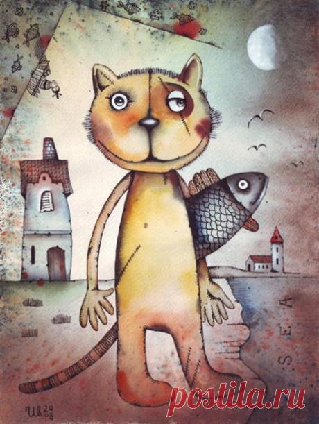 Eugene Ivanov - The cat living on seacoast