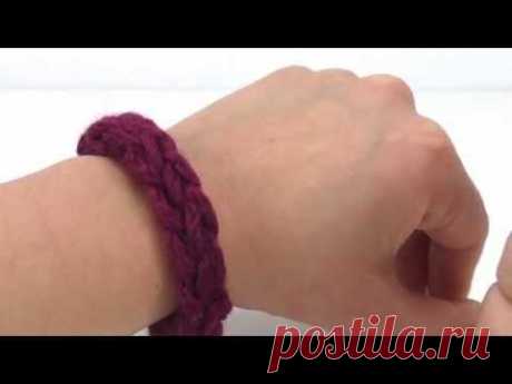 Fingerstricken mit 3 Finger - einfaches Armband aus Wollresten - einfach und schnell