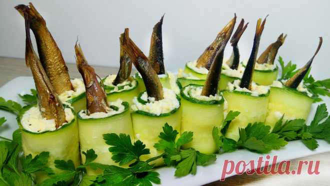 Роллы из огурцов со шпротами - праздничная закуска