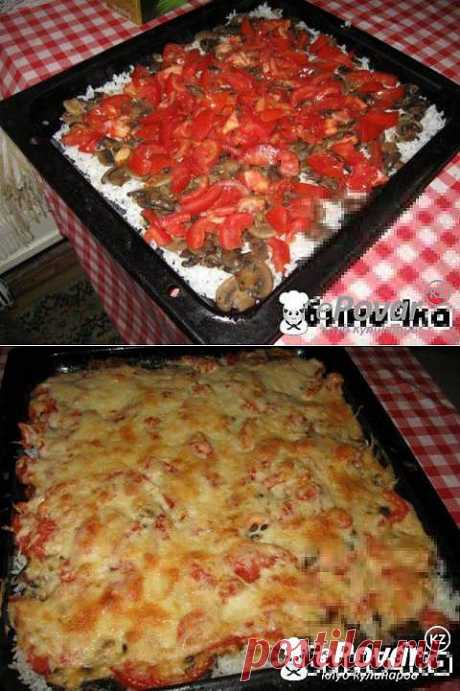 Шампиньоны, запеченные с рисом — Рецепт приготовления с фото — Горячие блюда, Блюда из грибов