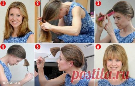 Как самостоятельно подстричь челку