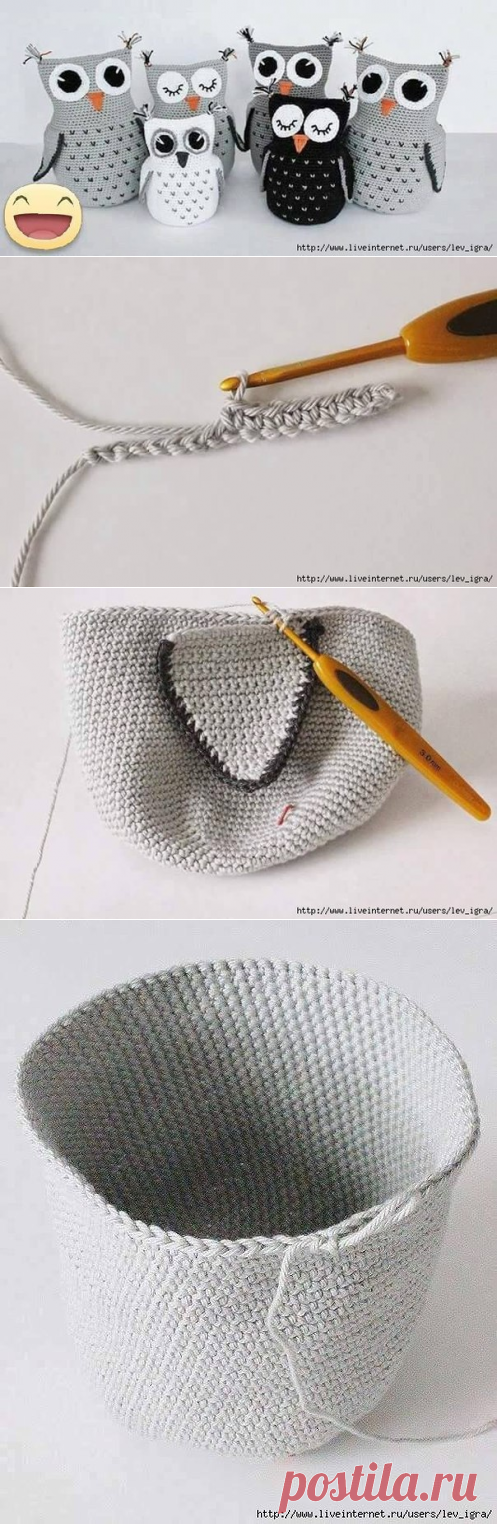 Совы: крючок — Сделай сам, идеи для творчества - DIY Ideas