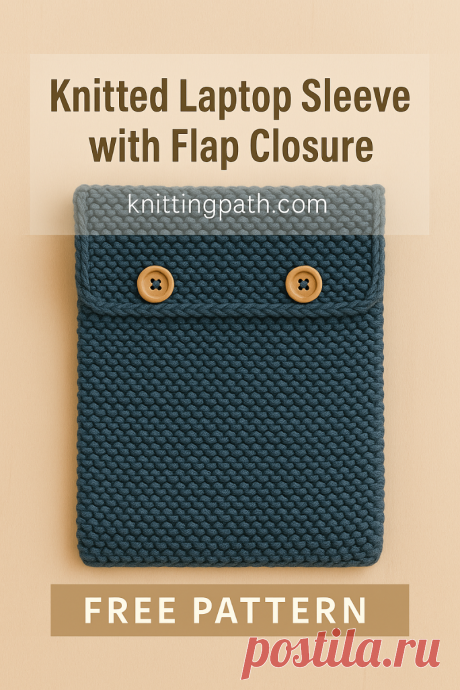 Knitted Laptop Sleeve with Flap Closure