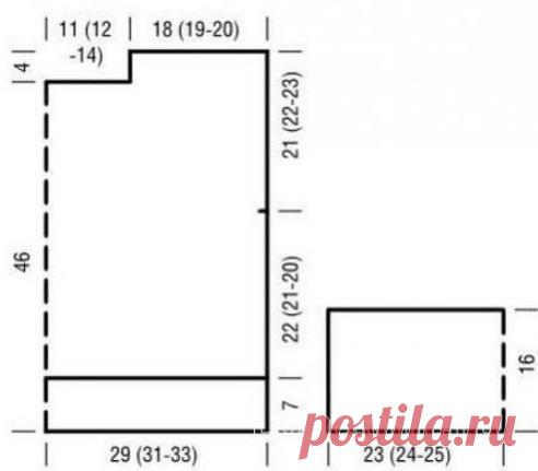 Пуловер крупной платочной вязкой спицами