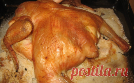 Курица на соли, запеченная в духовке